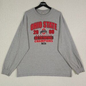 Ohio State Buckeyes Shirt Mens XL Gray 2009 Big Ten Football Champions Crew Neck